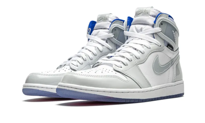 All White Air Jordan 1 High Zoom 'Racer Blue' Reps 