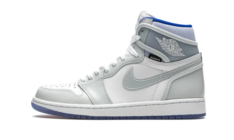 All White Air Jordan 1 High Zoom 'Racer Blue' Reps 