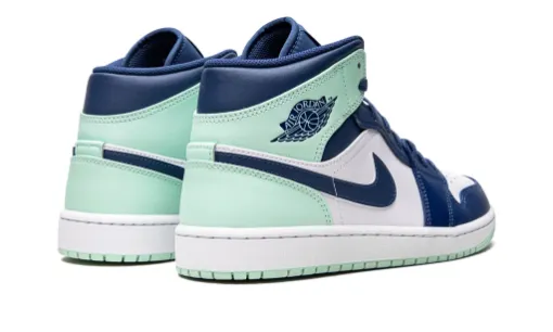 Grey Black Air Jordan 1 Mid 'Blue Mint' Reps 