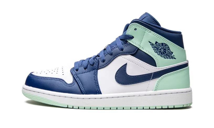 Grey Black Air Jordan 1 Mid 'Blue Mint' Reps 