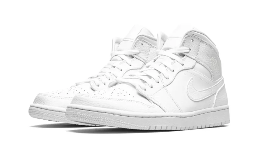 Air Jordan 1 Gold Mid 'Triple White' Reps 