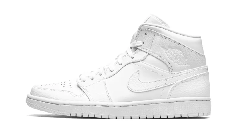 Air Jordan 1 Gold Mid 'Triple White' Reps 