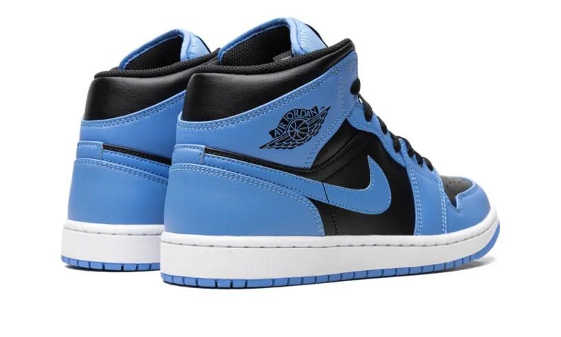 Air Jordan 1 Mid Blue Mid 'University Blue Black' Reps 
