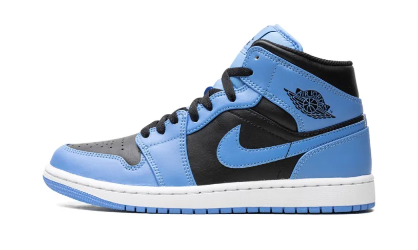Air Jordan 1 Mid Blue Mid 'University Blue Black' Reps 