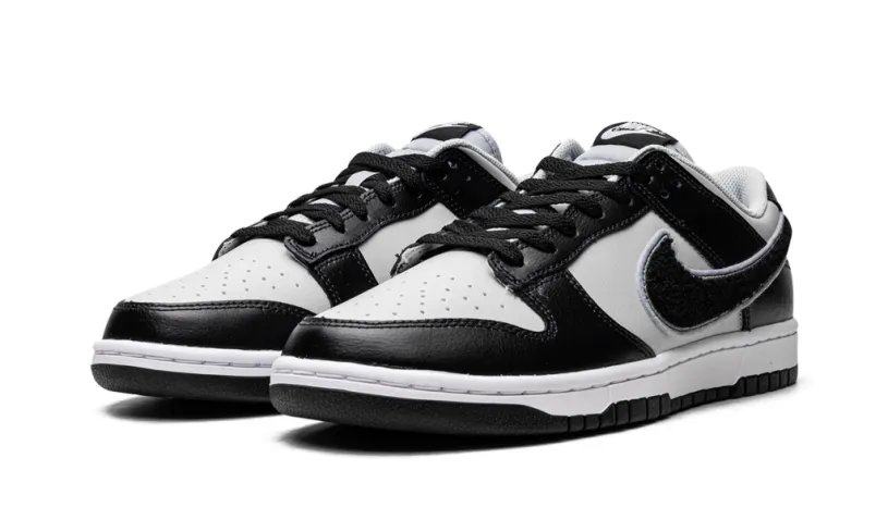 Dunk Low 'Chenille Swoosh - Black Grey Fog' Reps 