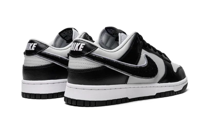 Dunk Low 'Chenille Swoosh - Black Grey Fog' Reps 