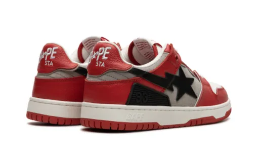 A Bathing Ape Bape SK8 Sta 'Grey Red' Reps 