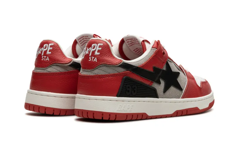 A Bathing Ape Bape SK8 Sta 'Grey Red' Reps 