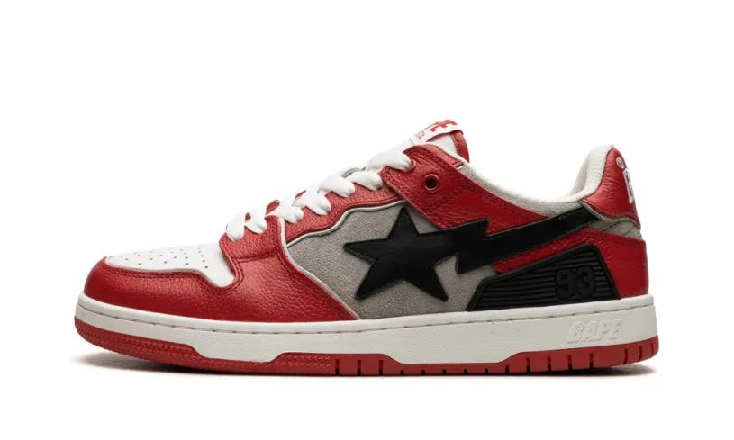 A Bathing Ape Bape SK8 Sta 'Grey Red' Reps 