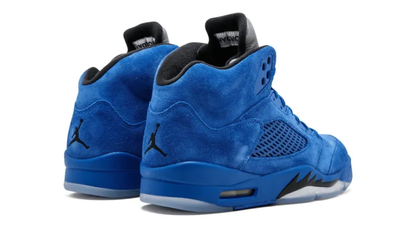 Air Jordan 5 Raging Bull On Feet Retro 'Blue Suede' Reps 