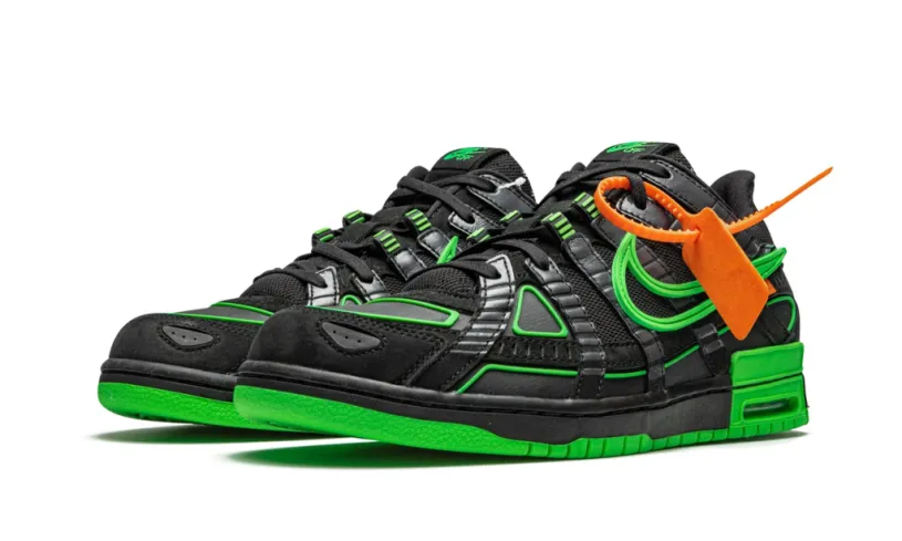 Off-White x Air Rubber Dunk 'Green Strike' Reps 