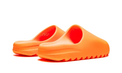 Dark Brown Yeezy Slides 'Enflame Orange' Reps 