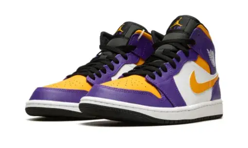 Air Jordan 1 Mid 'Lakers Purple' Reps
